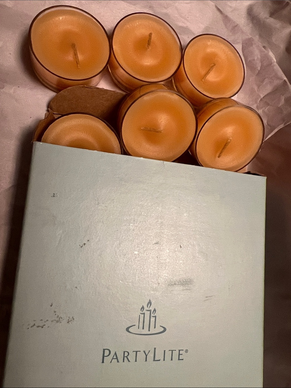 Partylite • Package of Universal Tealight Candles • 12 candles • Orange Colour